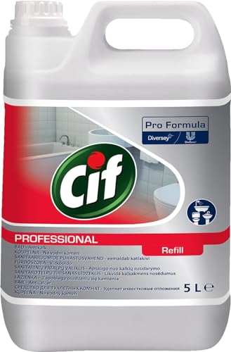 Cif Pro Formula Badreiniger 2in1 Reiniger und Entkalker, auch für verchromte Oberflächen, Kunststoffe mit Keramik, 5 L