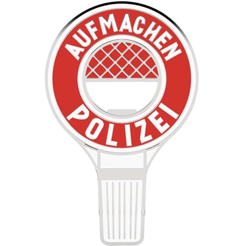 LANOLU Lustiger Flaschenöffner POLIZEI AUFMACHEN, Mini-Polizeikelle, Geschenke für Polizisten und Polizei-Fans, Polizei Geschenke, Witziger Bieröffner