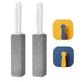 2 Stücke Toilette Reinigungsstein Mit Griff, Bimsstein für Wc, Bimsstein Reinigungsbürste, Pumice Stone Cleaning Stone mit 1 Haken, Natürlich - Reiniger Bürsten für Bad, Toilette, Küche und Mehr