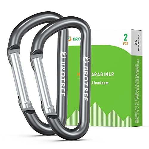 BROTREE Mini Karabiner Klein Schlüsselanhänger Alu Karabinerhaken für Camping, Wandern - 6cm D Form