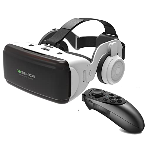 Aliaga VR Virtual Reality 3D-Stereo-VR-Brille für Google Cardboard Headset für iOS Android (G06E + Gamepad), 500210260A4