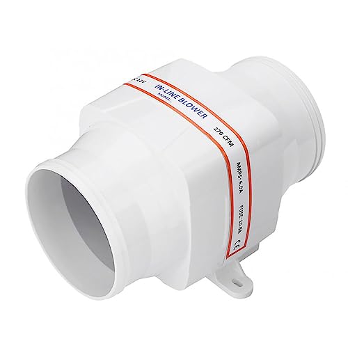 Marine-Luftgebläse, DC 12 V, 4 Zoll, Inline-Marine-Bilgenluft-Bootsgebläse, Leise, Starke Elektrische Lüftungsventilatoren für Yacht-Wohnwagen