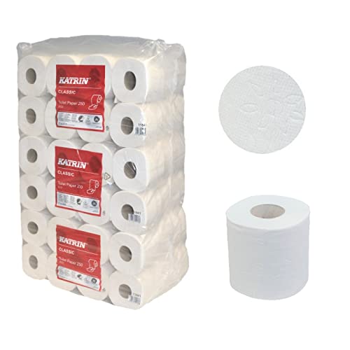 72 Rollen Toilettenpapier Katrin Toilet | 3-lagig | je 250 Blatt | perforiert | besonders weich und angenehm | Verpackungseinheit: 9x8=72 Rollen im Folienbeutel #11841-Katrin Versandgewicht: 9,7 kg