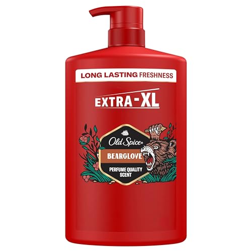 Old Spice Bearglove 3-in-1 Duschgel für Haar, Gesicht und Körper 1000 ml, langanhaltende Frische, Duft von Parfumqualität, Tiefenreinigung