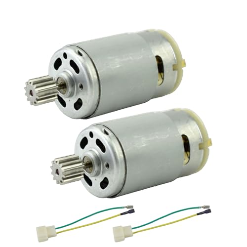 CHANCS 2PCS RS390 Elektromotor DC 12V 18000RPM 12 Gear Teeth Motor für Spielzeugauto Zubehör Dreirad Motorrad Kinderwagen mit Ersatz RS-380