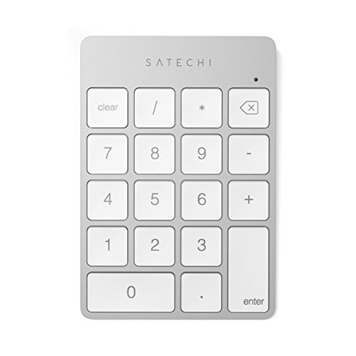 SATECHI Slim Aluminium Bluetooth Wireless 18-Tasten Tastaturerweiterung – Für MacBook Pro, MacBook Air, Mac Mini, iMac, iMac Pro, iPad, iPhone und mehr (Silber)