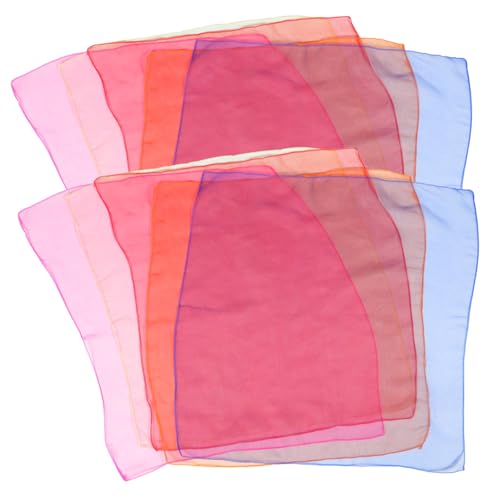 ifundom 10 Stück Bonbonfarbener -schal Rosa Sensorisch Kleinkind Vorschule Fitnessstudio Scoop Jonglieren Vorabend Hoch Schals Zirkus Chiffon
