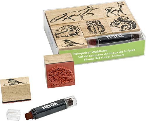 Heyda 204888695 Heyda 204888695 Stempel-Set (Waldtiere) Setgröße: 12 x 10 x 3 cm, 6 Holz-Stempel