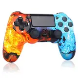 AUFGLO Wireless Controller für PS4, kompatibel mit Slim/Pro Konsole (Ice and fire)