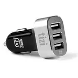 tizi Turbolader 3X (5,1A, Avus Silber) - 3-Fach USB Auto-Ladegerät