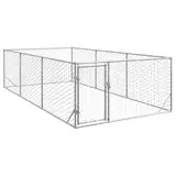 vidaXL Outdoor-Hundezwinger mit Tür 2x4x1 m Verzinkter Stahl, Outdoor-Haustierkäfig, großer Hundekäfig, Hundezwinger, Outdoor-Hundehütte