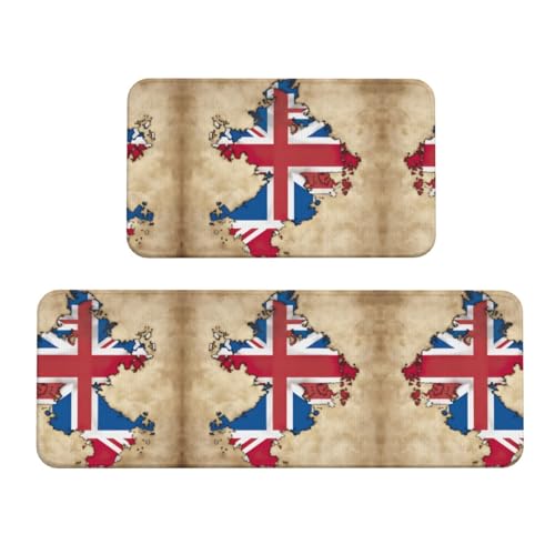 Abstrakte georgische Flagge Map02 Druck Küchenteppiche Matte Küchenmatten für Boden Home Office Waschbecken Wäsche 2 Stück