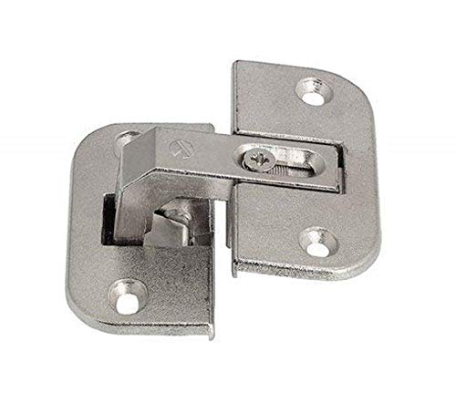 Gedotec Falt-Türscharnier Eckschrank-Scharnier Möbelscharnier Stahl vernickelt | Fuge 4-18 mm | Schrank-Scharnier mit Öffnungswinkel 150° | 3-dimensional verstellbar | 1 Stück - Falttüren-Scharnier
