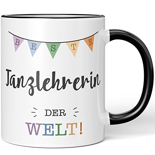 JUNIWORDS Tasse, Beste Tanzlehrerin der Welt, Schwarz (5721653)