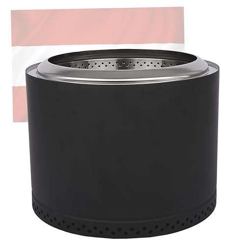 grillshop.at Feuerschale Camping Schwarz - Edelstahl Feuerschale mit Grillrost (separat erhältlich) - Feuerschalen für den Garten Flame Engine - Feuerkorb Modell Tiger Black 50cm