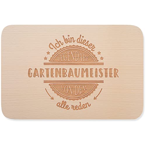 JUNIWORDS Frühstücksbrettchen, Ich bin dieser legendäre Gartenbaumeister, von dem alle reden, Holzbrett Frühstücksbrett Holzbrettchen (5049499)