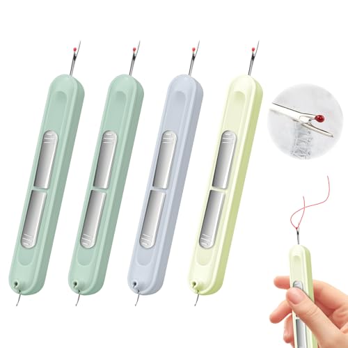 Nadeleinfädler für Nähmaschinen, 4 Stück Nadeleinfädler, 2 in 1 Nahttrenner, Nähnadeln Einfädler Einfädelhilfe für Handnähen und Nähmaschinen, DIY Stickerei Nadeleinfädler, Nadelöhr Hand Nähen