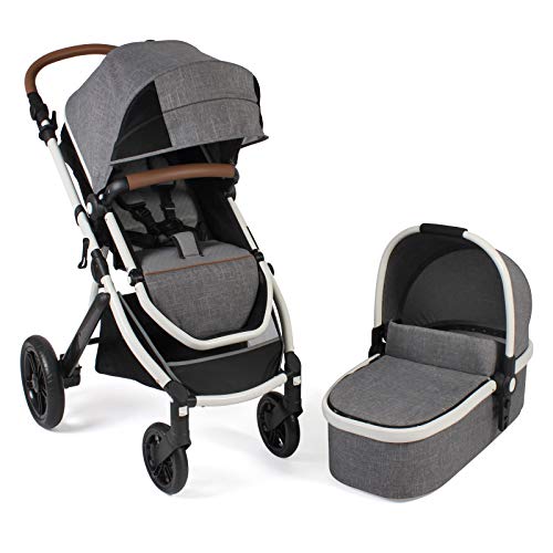 CHIC 4 BABY 177 21 Kombi-Kinderwagen Torre, Set mit Babywanne, Sportsitz und Maxi-Cosi-Adapter, grau