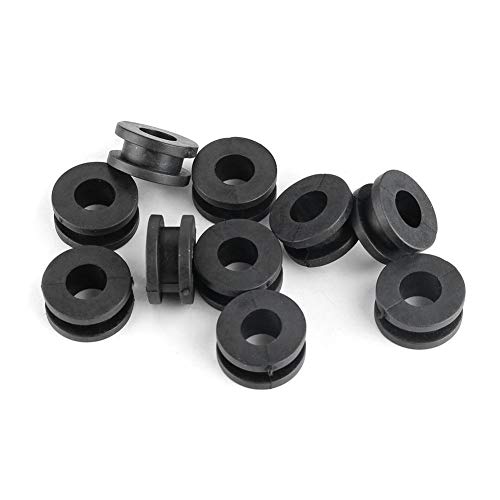 Aramox 10pcs ABS Motorrad Verkleidungsscheiben Gummiunterlegscheiben Motorrad Gummitüllen, Schwarz