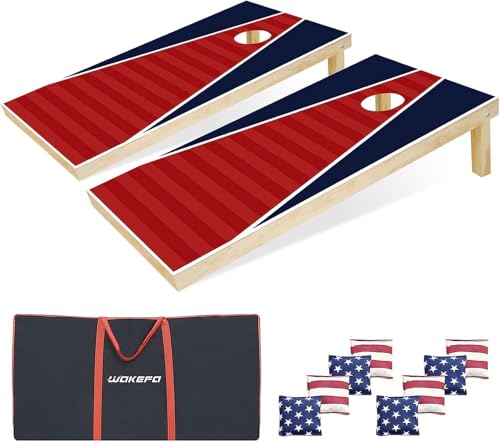 4×2FT Cornhole Set Cornhole Boards: Hölzerne Cornhole Boards Premium Bean Bag Toss Game Set, w/8 Cornhole Taschen und Anzeigetafel, Cornhole Spiele im Freien für Erwachsene und Familie（SB403）