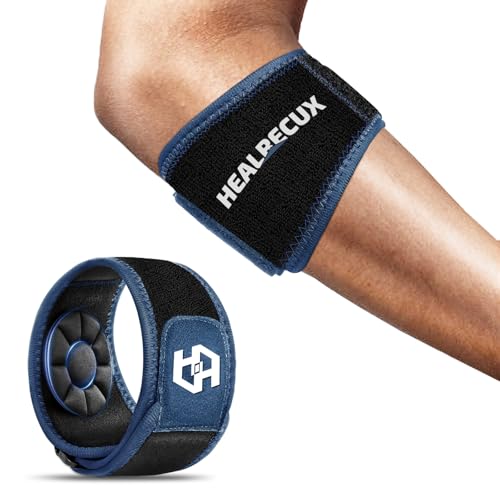 Healrecux Ellenbogenbandage, Einstellbare Ellbogen Bandage Männer Damen, Epicondylitis Ellenbogenbandage für Tennis, Golfer, Sportler, Erholung Verletzungen