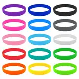 SYEYCW 15 Stück Silikonarmband, Gummi Armband, Silikon Elastische Armbänder, Mehrfarbiges Silikonarmband, Silikon Armbänder für Sport, Geschenk, Festival, Party, für Kinder und Erwachsene, 15 Farben