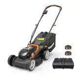 WORX WG779E.1 Akku-Rasenmäher 40V (2 x 20V) - 34 cm Schnittbreite - ideal für Gärten bis zu 460m² - IntelliCut Technologie - einfache Aufbewahrung - inkl. 2x4Ah Akkus & Dual-Schnellladegerät