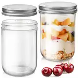 Showvigor 2Pack mit Breitem Mund Mason Gläser, 500ml Glas Gläser mit Iuftdichten Deckeln, Verwendet für die Lagerung von Marmelade, Honig, Gelee, Hochzeitsgeschenken, Soßen, Speisezubereitung