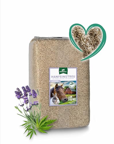 Hanfeinstreu mit Lavendel für Kleintiere, Hühner und Pferde, 100 Liter, 100% Naturprodukt, Extrem Saugfähig, Staubarm, Geruchsbindend, Nachhaltig und Langlebig