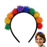 Ballobanda für - Rainbow Pom Diadem, süßer Rainbow Headball | Verzierte Haare, Cosplay-Mode für erwachsene Mädchen, Frauen