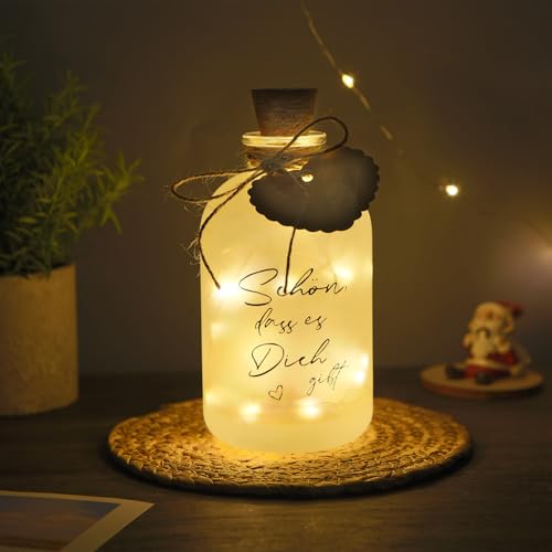 Azyvum LED Flaschenlicht mit Spruch,Beleuchtete Flasche, Dekoflaschen mit Korken, Leuchtflasche Personalisiert Geschenk für Geburtstag Weihnachten Geschenke für Freundin