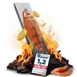 Naviable Edelstahl Flammlachshalter für Feuerschalen & Kugelgrills – Testsieger - 5-stufig verstellbares Grillbrett für perfektes Flammlachs und Fisch - Grillen bei Camping & Grillpartys