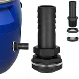 BAAQII Überlaufventil für Gartentonne, 25 mm, Wassertank-Auslassanschluss mit Mutter und Unterlegscheibe, passend für 2,5 cm BSP-Gewinde und Schlauch-Überlaufrohre, für Regentonnen, Spülkästen (1)