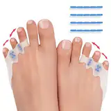 Tech Love Zehenspreizer 4Stk & 20Stk Stellstange Kleine Zehe Hallux Valgus Korrektur Hallux Valgus Verstellbare Gel Hallux Schiene zum Spreizen und Dehnen Silikon Zehentrenner Damen Herren