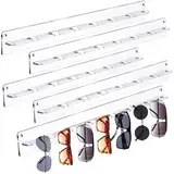 5 Stück Acryl-Sonnenbrillen-Organizer, Aufbewahrung, Wandmontage, Brillen-Halter, zum Aufhängen, Brillenständer, Aufhänger für Eingangsregal (transparent)