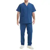 MISEMIYA - Unisex-Schrubb-Set - Medizinische Uniform mit Oberteil und Hose ref.6801-6802 - Medium, Marineblau