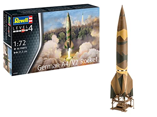 Revell Modellbausatz Militär I German A4 V2 Rocket I Maßstab 1:72 I Level 4 Bausatz I Teileanzahl 46 I ab 12+ Jahren I für Kinder und Erwachsene I inkl. Aufkleber-Set