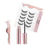 Magnetischer Eyeliner und Wimpern Kit - 5 Paare Falsche Wimpern mit Natürlichem Aussehen Kein Erforderlich - Tägliches Wimpernverlängerungsset