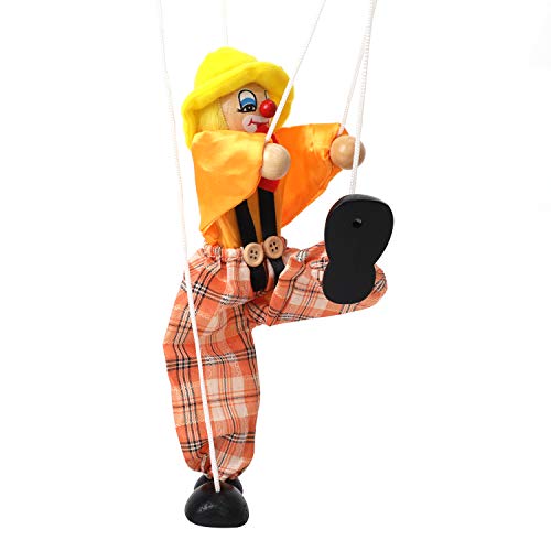 Pull String Puppet Clown Marionette Puppe Spielzeug Vintage Holz Hand Marionette Spielzeug Holz Marionette Kinder für Geburtstagsgeschenk Weihnachten Halloween