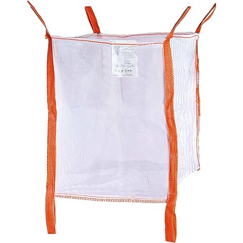 Kaminholz Bag Woodbag Firewoodbag Brennholz luftdurchlässige BigBag Holzsack Holzbag Big Bag 80 x 95 x 100 cm (1 Stück) Weiß