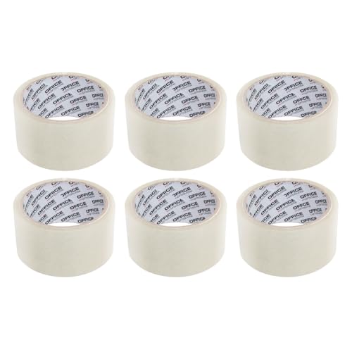 OFFICER PRODUCTS 15025011-90 Verpackungsklebeband Farbe: Transparent/ 6 Rollen/Breite 48mm x Länge 46m/ Farbiges PP-Packband mit Acrylkleber/Verpackungsband Klebeband Paketklebeband