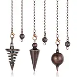 AWARDSEN 3 PCS Kupfer Pendel, Metall Pendel Esoterik Wünschelrute in Set für Weissagung, Tarot Zubehör, Reiki Balancing Geschenke für Tarot Liebhaber