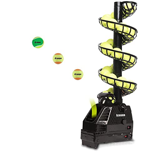 hzexun Tennisball-Maschine Tennisball Werfen Maschinen Leicht Tennis Toss Machine Stecker/Batterien 30 Bälle mit Oszillation für Erwachsene Kinder