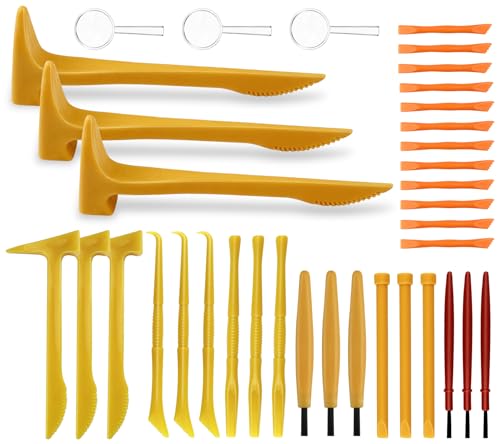GZLCEU 36 STK Ausgrabungswerkzeug Set, Plastik Ausgrabungswerkzeug, Dinos Ausgrabungswerkzeuge für Graben Sie in Steinspielzeug Nach Edelsteinen,Dinosauriern