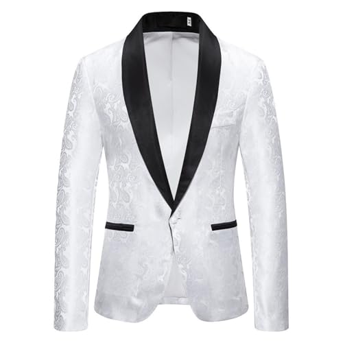 Glitzer Anzug Herren, Herren Pailletten Sakko Gold Glitzer Blazer Slim Fit Hochzeit Mantel Langarm Smokingjacke Herrenjacke Performance-Kostüm für Hochzeit und Party Formelle Kleidung für Herren