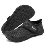 Racqua Wasserschuhe Kinder Schuhe Jungen Aqua Strand Schuhe Kinder Schwimmen Bootfahren Meer Neoprenanzug Slipfree Surf Pool Schnell Trocken Leichte rutschfeste Schuhe FüR Kinder Schwarz 34