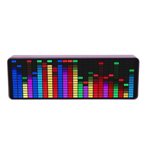 Audio-Spektrum-Analysator, 384 LEDs, 1624 RGB, Buntes LED-Musikspektrum, Elektronische Uhr, Sprachgesteuertes Rhythmus-Licht, Digitaler Grafik-Equalizer, Heim-Stereo-Equalizer