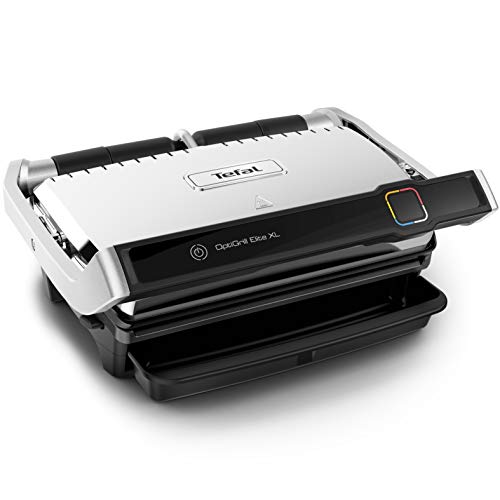 Tefal OptiGrill Elite XL Kontaktgrill, 16 Programme, Digitales Display mit Garstufenanzeige, abnehmbare XL-Platten, Grillboost-Funktion, intuitive Bedienung, Elektrogrill, Edelstahl, GC760D12