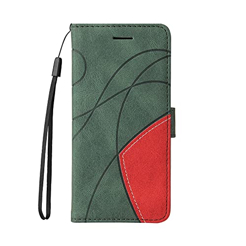 FEYYXI Handyhülle für LG Stylo 6 Hülle Leder Schutzhülle Brieftasche mit Kartenfach Stoßfest Handyhülle Case für LG Stylo6 - FEKT70480 Grün