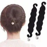 PLABBDPL Haarstyling-Zubehör, 2Pcs Haar Flechtwerkzeug, Schwammclip Haarstyling Donut Haar Twist Kranz, Haarknoten Braid Maker, Haar Zubehör Styling Set, Hair Loop Tool Kit DIY Style Mädchen Frauen